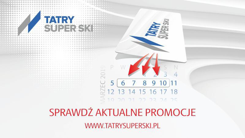 Obrazek artykułu 3-out-of-5-days passes at the price of 3-day pass and 5-out-of-7-days at the price of 5-day pass! New low season promotion in TATRY SUPER SKI.