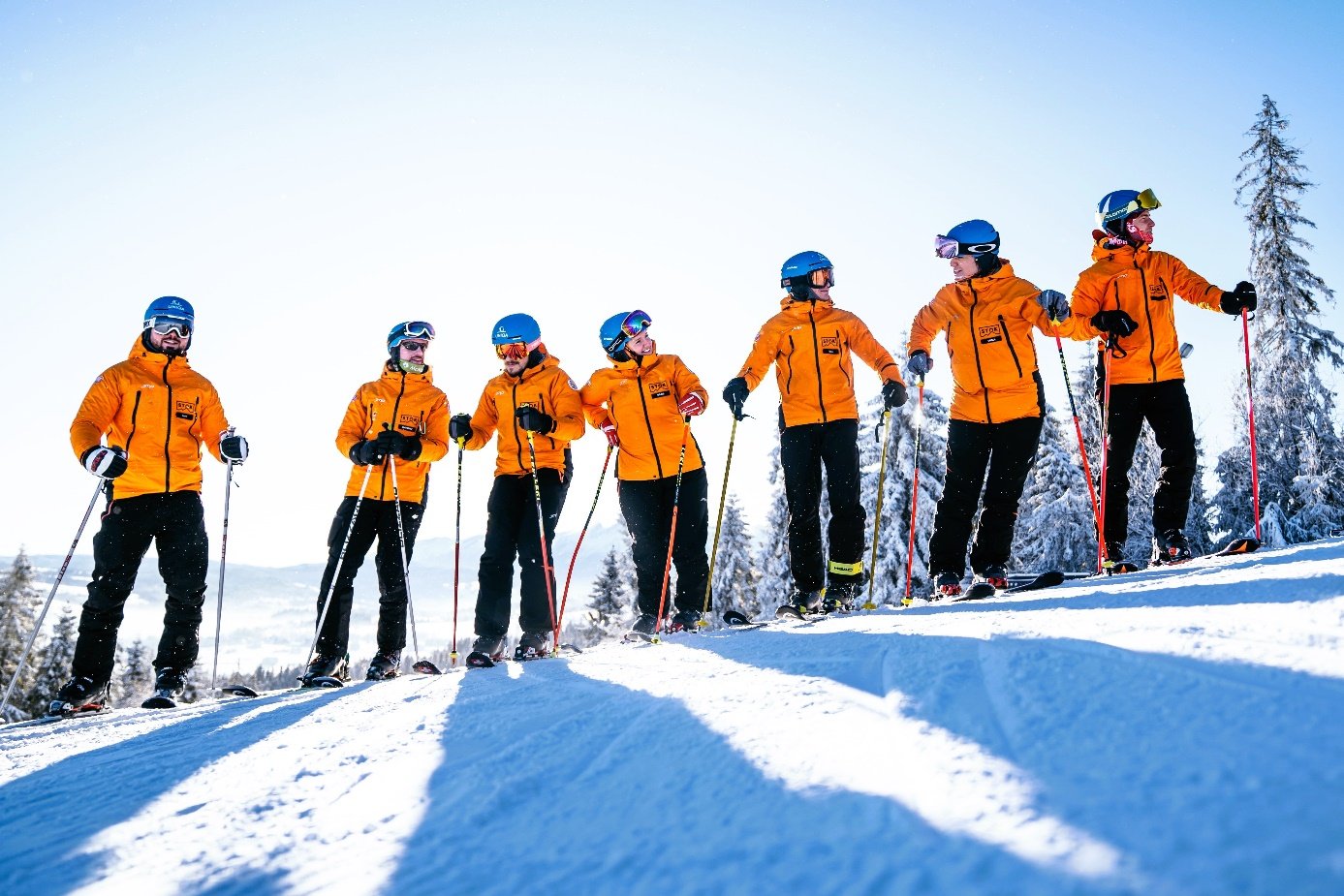 STOK Ski School instructors on the slopes of Kotelnica Białczańska.