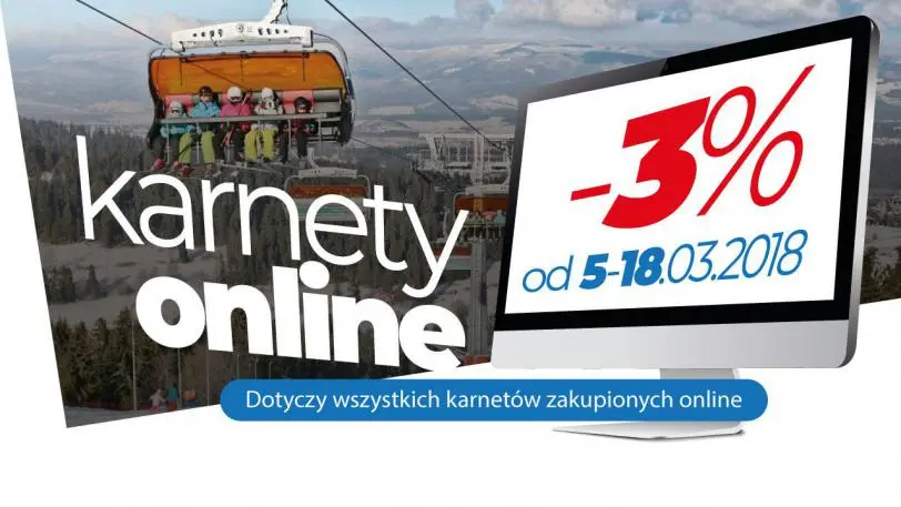Od 5 marca 3% rabatu na wszystkie karnety online!
